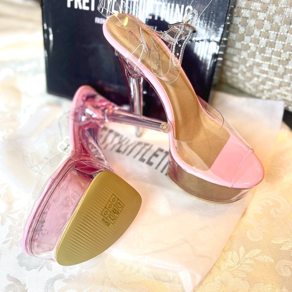 Pink extreme Clear Platform Sandal - Picture 4 of 4